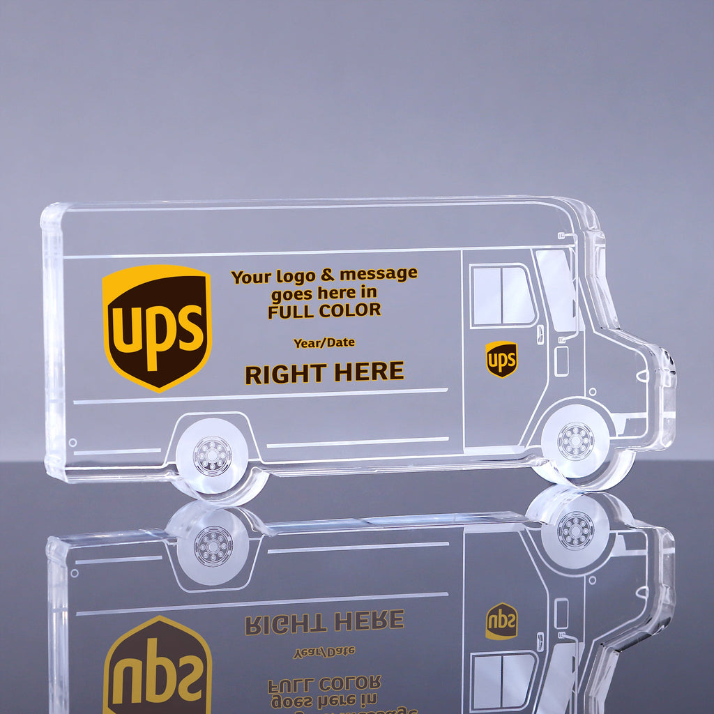 1 inch Thick Delivery Truck Acrylic Award - 7.5 inch Color [A1DTU7-FC-Q]