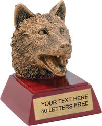 Wolf Mascot Resin Themes Trophy [S479]