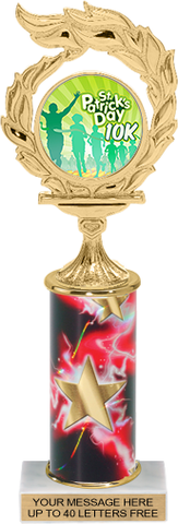 Wreath Framed Color Insert Trophy w/ Column [Ti9-P30]