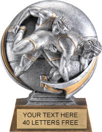 Wrestling Round 3D Sport Resin Trophy [RSR5-WS]