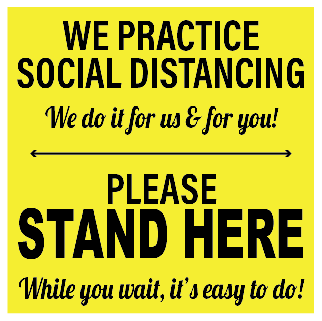 We Practice Social Distanceing Floor Decal - 12 inch [FD12-WPSD]