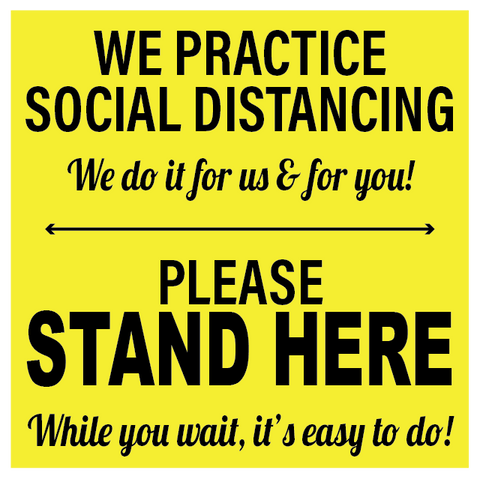 We Practice Social Distanceing Floor Decal - 12 inch [FD12-WPSD]