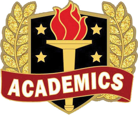 Wreath & Torch Scholastic Enamel Pin- Academics [PMEP-1]