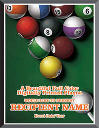 Billiards Graphix Plaque [PGFX810-BL]