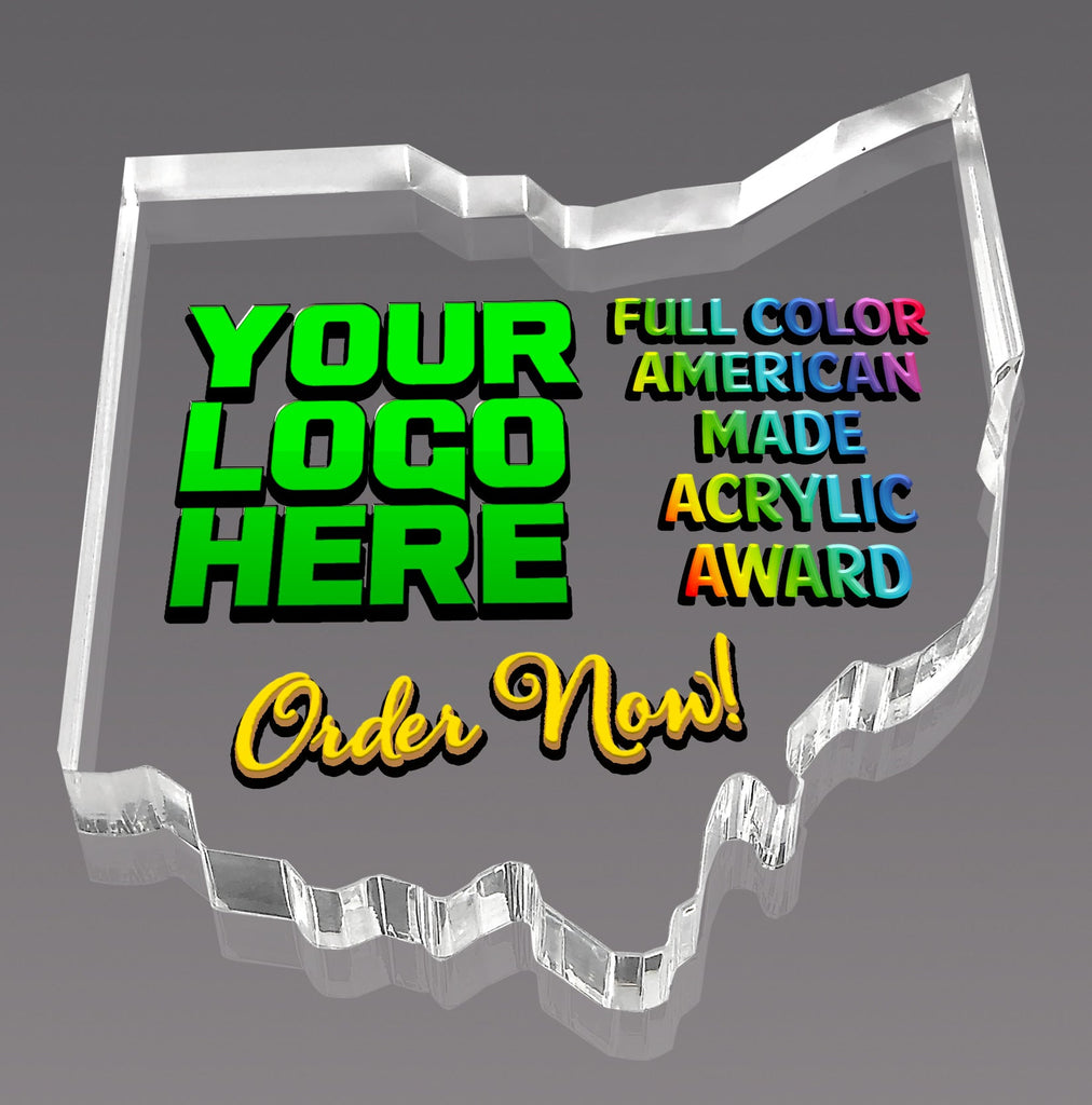 Ohio Full Color Paperweight Acrylic Award - 4.25 x 3.75 inch [ASTT-OH-FC-Q]