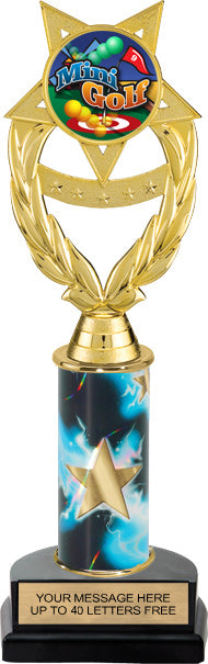 Wreath Victory Color Insert Trophy w/ Column on Marble Tone Base [THSi10-M97]