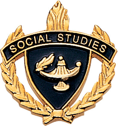 Social Studies 3D Enameled Scholastic Pin [PCM-WRT-SS]