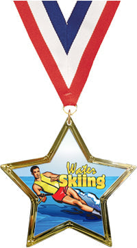 Water Skiing Star-Shaped Insert Medal [MSTRi-WTRSKI]