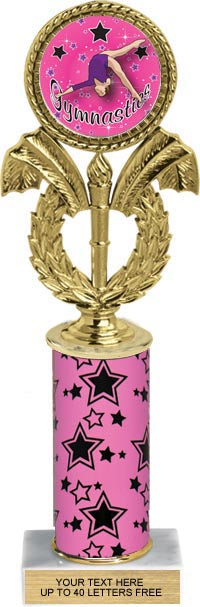 Wreath & Torch Color Insert Trophy w/ Column [Ti10-C50]