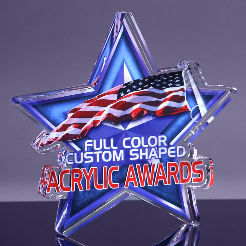 1 inch thick Custom Shaped Acrylic Award - 5 to 5.49 inches  [A1XSHP25-Q]