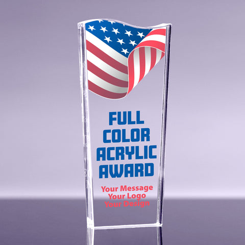 1 inch Thick Acrylic Tidal Wave Award - 10 inch Color [ATTW10-FC-Q]