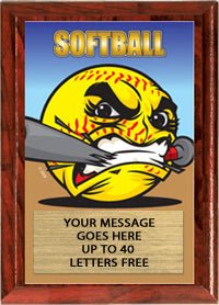 Softball Full Color KRUNCH Plaque [PKRNCH5-SB]