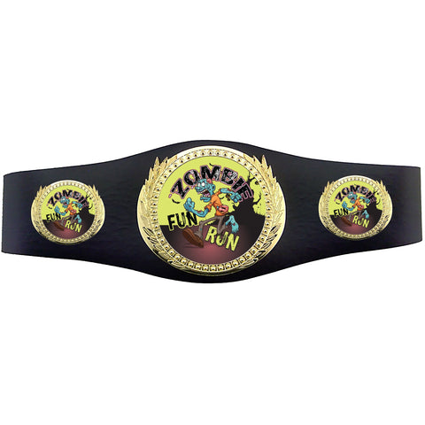 Zombie Fun Run 40 inch Youth Triple Art Champion Award Belt [C3SAB3-ZMBFNRN]