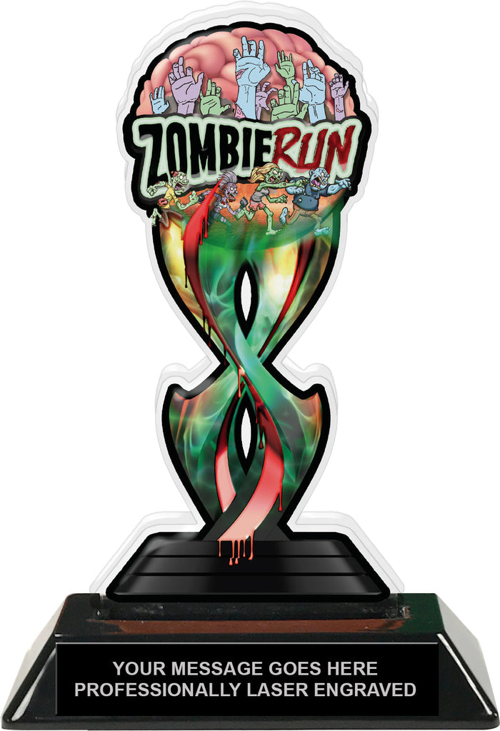 Zombie Run Tribal Flames Colorix Acrylic Trophy- 7 inch [TACR7-TF-ZMBRN-Q]