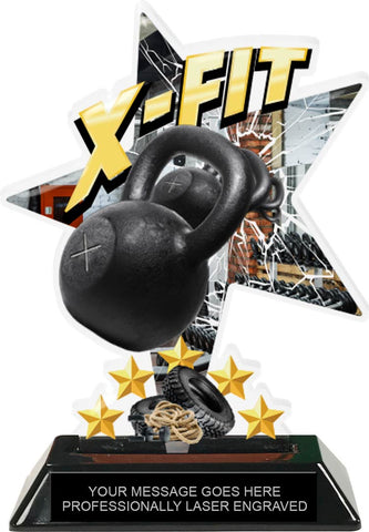 X-Fit Shattered Star Colorix Acrylic Trophy- 7 inch [TACR7-STR-XFIT-Q]