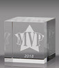 Crystal Straight Cube Paperweight Award - 3.125 inch [CCUB-LG-X]