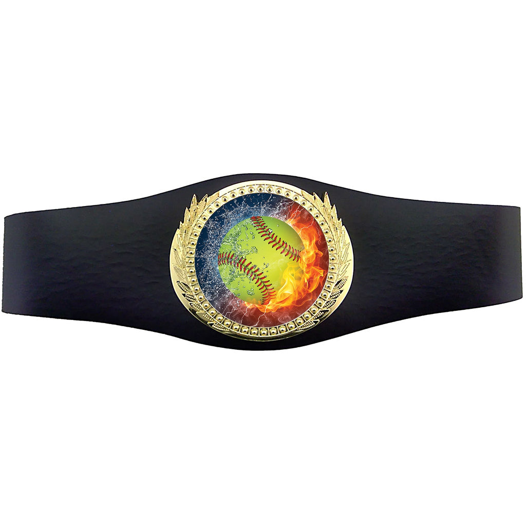 40 inch Softball Champion Award Belt - Fire & Water [CSAB3-FNW-SB]