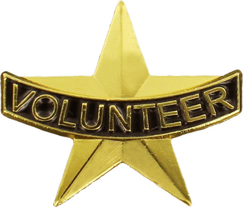 Volunteer Star-Shaped Enameled Pin [PCM-STR-654]