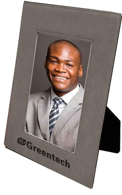 6.75 x 8.75 Gray Laserable Leatherette Picture Frame [PLLF46-546]