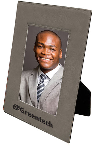 6.75 x 8.75 Gray Laserable Leatherette Picture Frame [PLLF46-546]