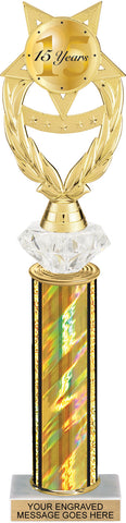 Wreath Victory Color Insert Diamond Riser Trophy - 13.75 inch [TDRi-13-J97]