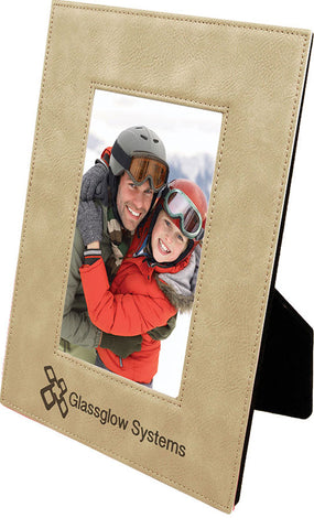 6.75 x 8.75 Light Brown Laserable Leatherette Picture Frame [PLLF46-146]