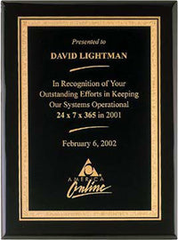 Black Stained Piano Finish Plaque [TD3819]