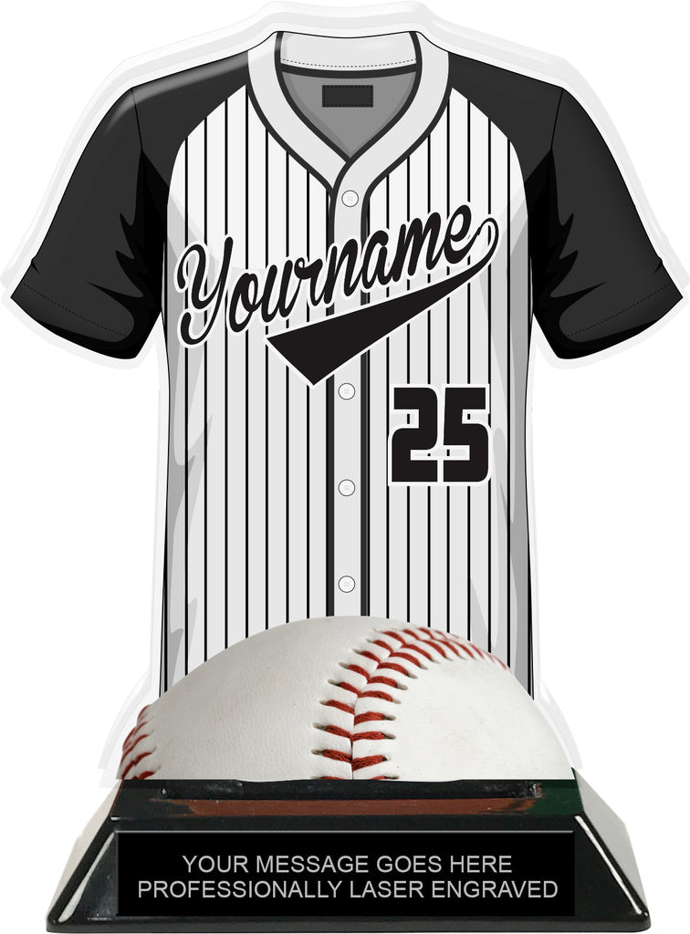 Baseball Jersey Colorix-T Acrylic Trophy- Pinstripe [TACR7-JSY-BS-PIN-Q]