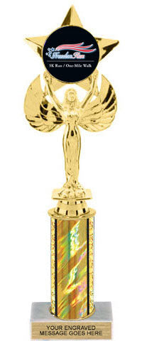 Winged Star Victory Custom Insert Trophy w/ Column - 10.5 inch [TXi10-J17]