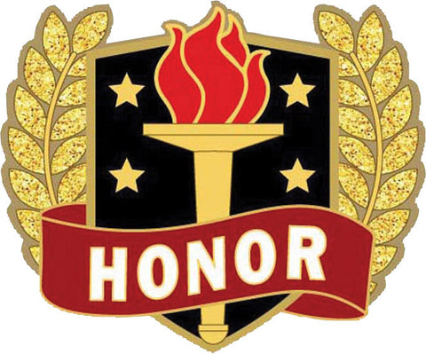 Wreath & Torch Scholastic Enamel Pin- Honor [PMEP-8]