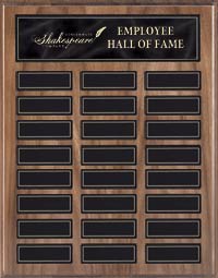 Walnut Veneer Perpetual Plaque with Magnetic Black Plates [PPM1215BK]