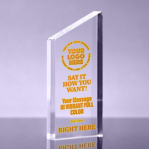 1 inch Thick Acrylic Peak Award - 8 inch Color [A1PK8-FC-Q]