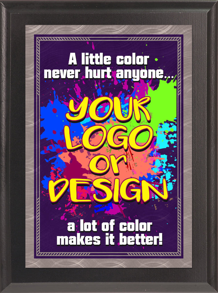 Purple Chrome Plated Sunray Plaque - 9x12 inch Color [PJ816S-9X12-PRP-FC]