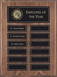 Walnut Veneer Perpetual Plaque with Magnetic Black Plates [PPM912BK]