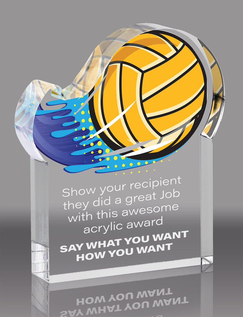 Water Polo Splatters Acrylic Award- 4x5 inch [ASLM-45-WTRPLO-Q]