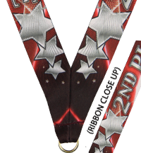 7/8 x 30 in. 2nd Place Triple Star Sateen Neck Ribbon [NKRB-2082]