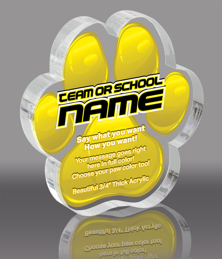 Yellow Acrylic ColorPaw- 4 inch [APAW-4-YLW-Q]