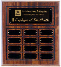 Walnut Finish Perpetual Plaque - 12 x 12.5 inch [P12P]