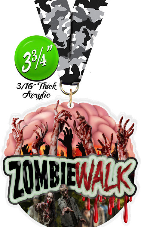 Zombie Walk Colorix-M Acrylic Medal- 3.75 inch [MACR375-ZMBWK-Q]