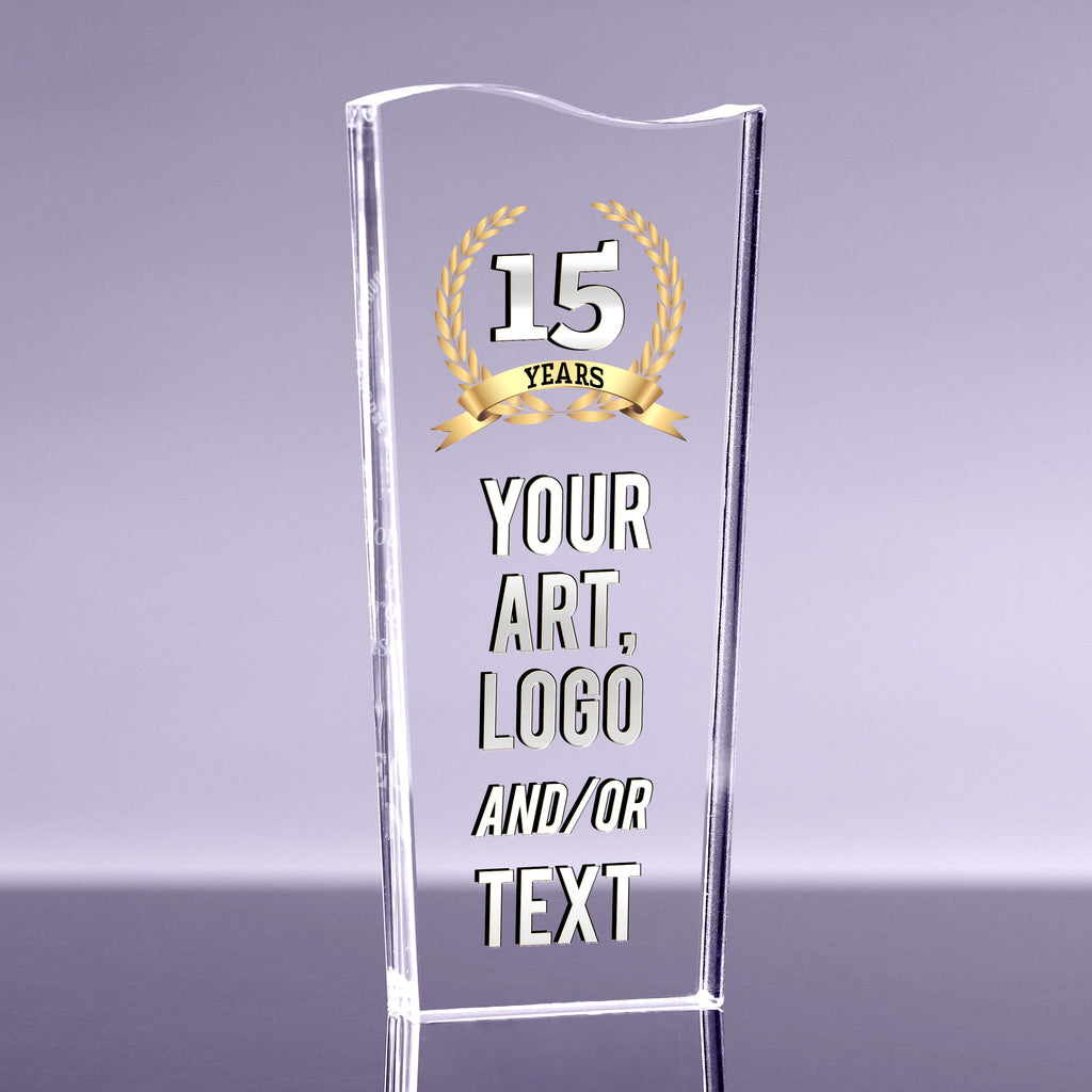 1 inch Thick Acrylic Tidal Wave Award - 8 inch Color [ATTW8-FC-Q]