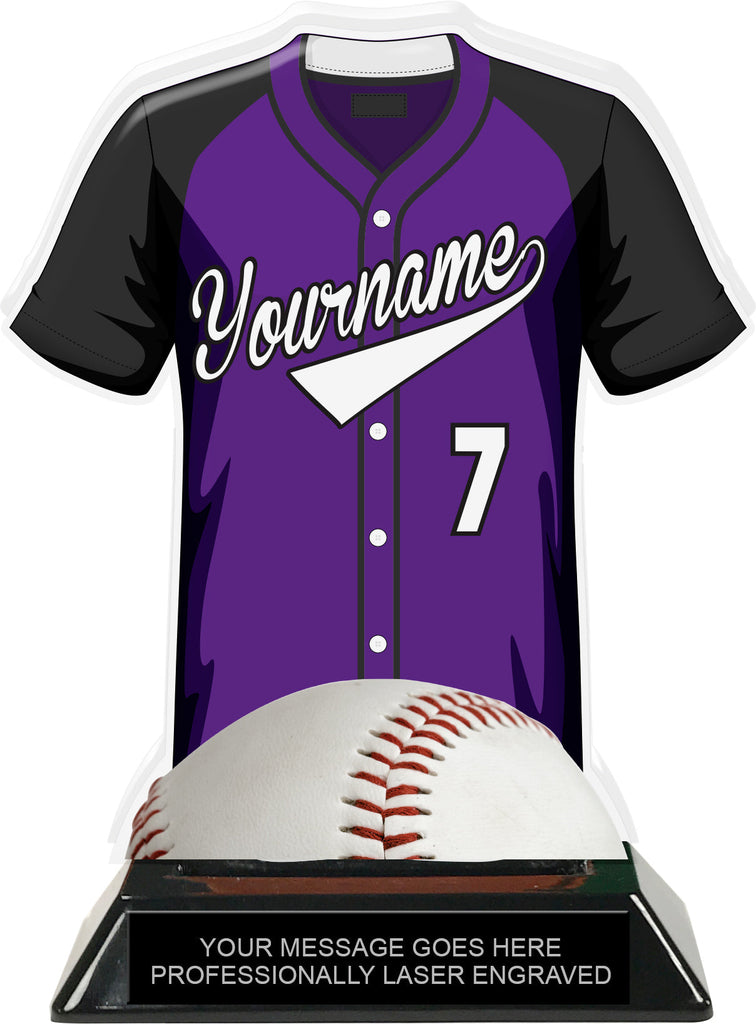 Baseball Jersey Colorix-T Acrylic Trophy- Purple [TACR7-JSY-BS-PRP-Q]