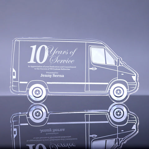 1 inch Thick Acrylic Cargo Van Award - 10 inch [A1SPT10-Q]