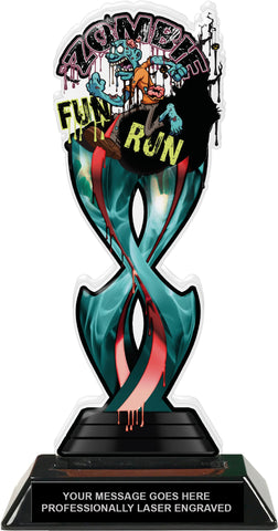 Zombie Fun Run Tribal Flames Acrylic Trophy - 10 inch [TACR10-TF-ZMBFNRN-Q]