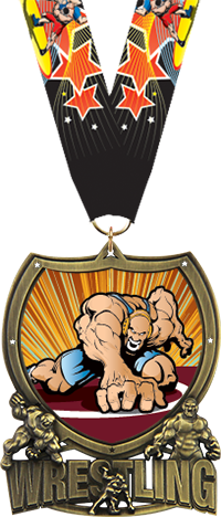 Wrestling Shield Insert Medal [MSHLD-WS]