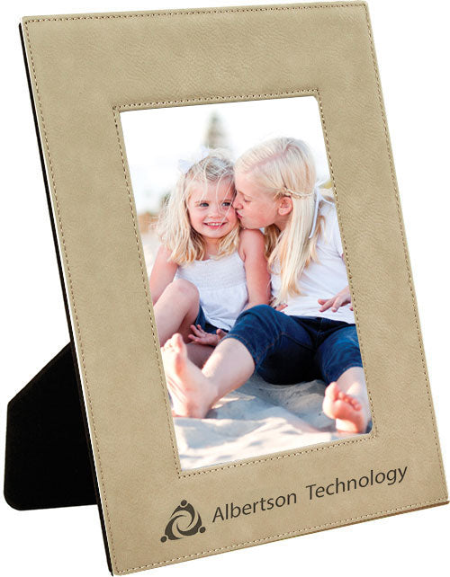 7.75 x 9.75 Light Brown Laserable Leatherette Picture Frame [PLLF57-157]