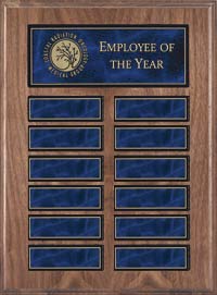 Walnut Veneer Perpetual Plaque with Magnetic Blue Plates [PPM912-BLU]