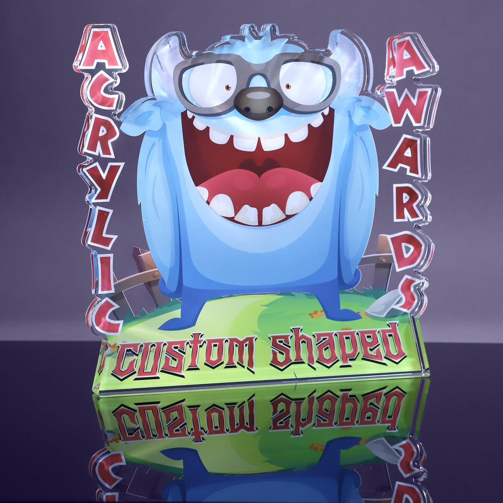 1 inch thick Custom Shaped Acrylic Award - 6 to 6.9 inches  [A1XSHP36-Q]