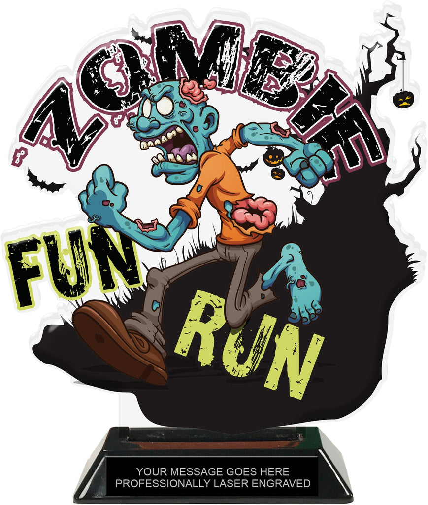 Zombie Fun Run Colorix-T Acrylic Trophy- 8.25 inch [TACR8-FNRN-ZMB-Q]