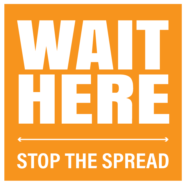 Wait Here Floor Decal - 17 inch [FD17-WHSTS]