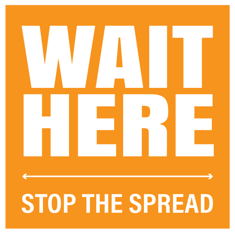 Wait Here Floor Decal - 17 inch [FD17-WHSTS]